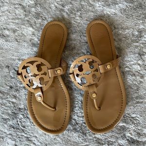 Tory Burch Miller sandal in tan patent